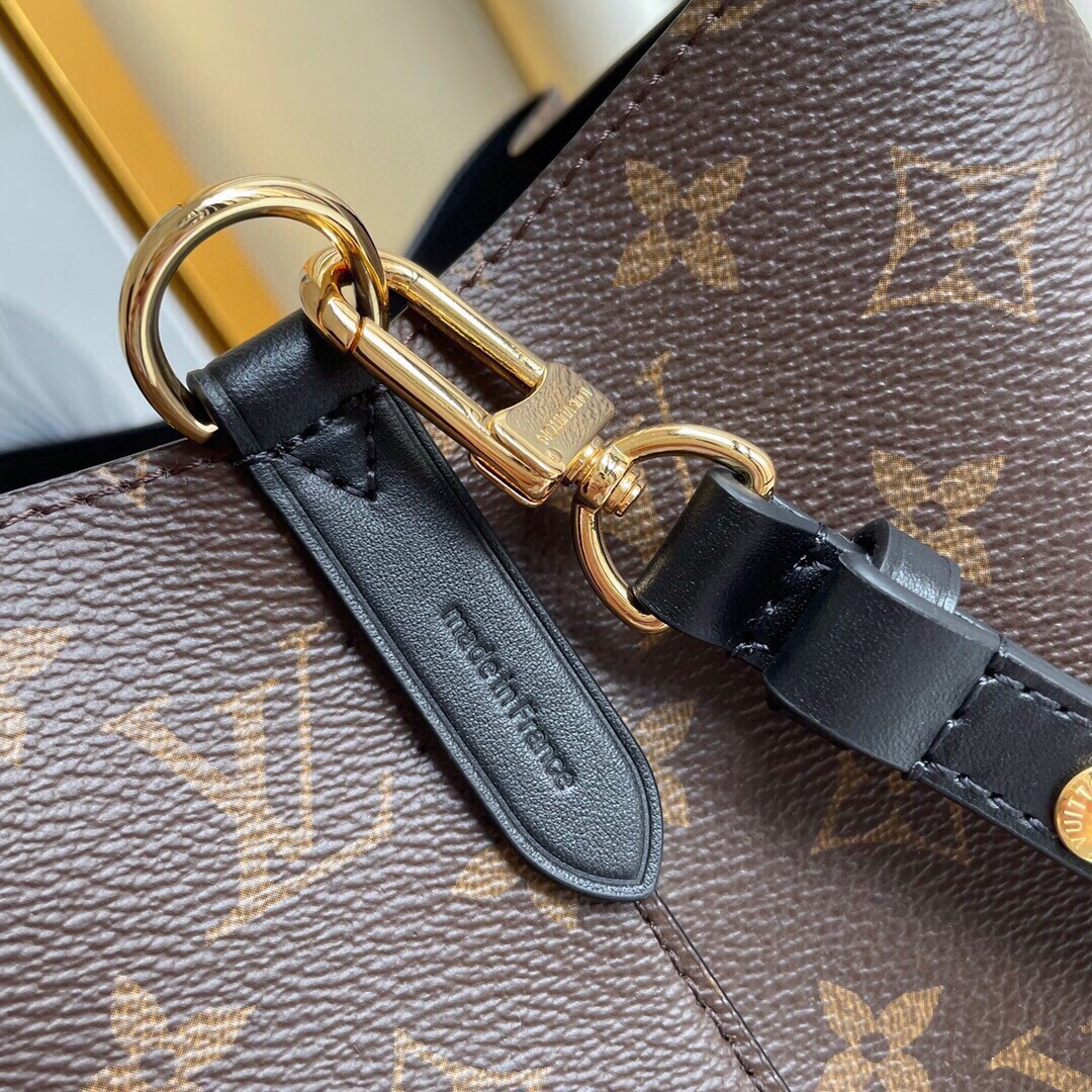 Louis Vuitton Luxury Monogram Canvas And Leather Handbag Neonoe Black M44020