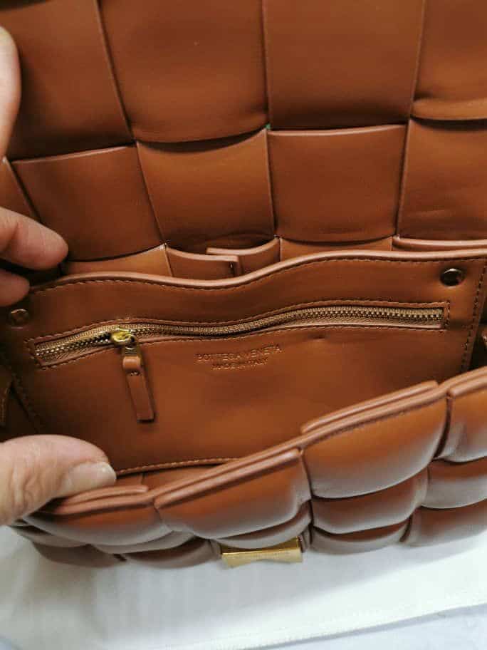 Bottega Veneta Padded Leather Bag Caramel 22Cm