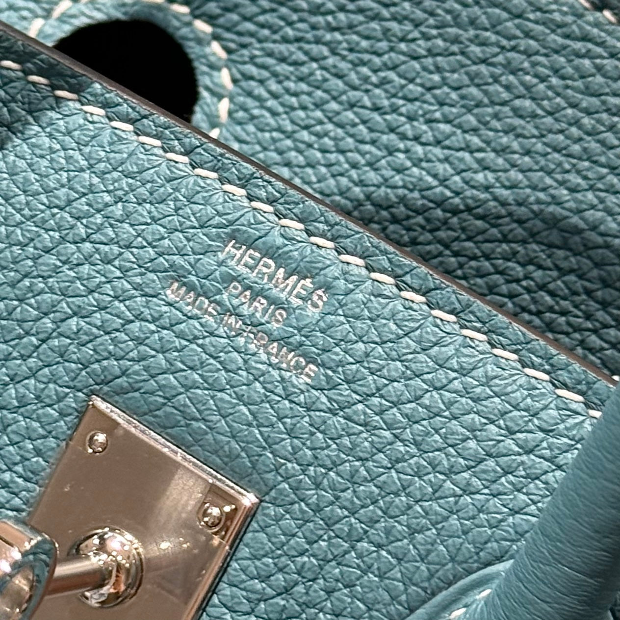 Hermes Birkin 25Cm Teal Green Togo Leather Silver Hardware 237510
