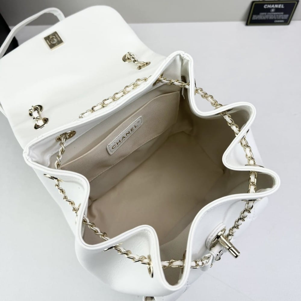 Chanel Mini Duma Backpack White 20Cm As2908 B09750 10601
