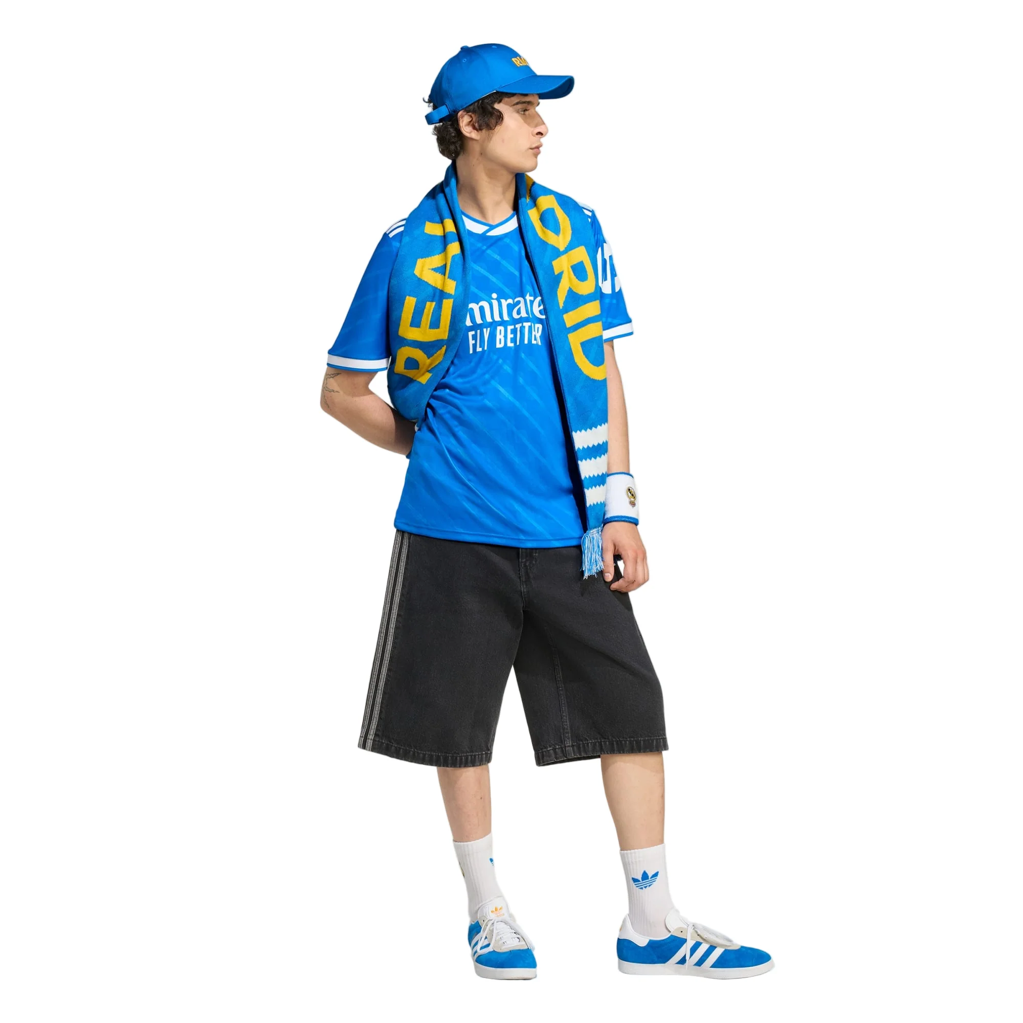 adidas Vini Jr. Men's Real Madrid Third Jersey 25/26 w/ Champions League Patches (Blue/White)