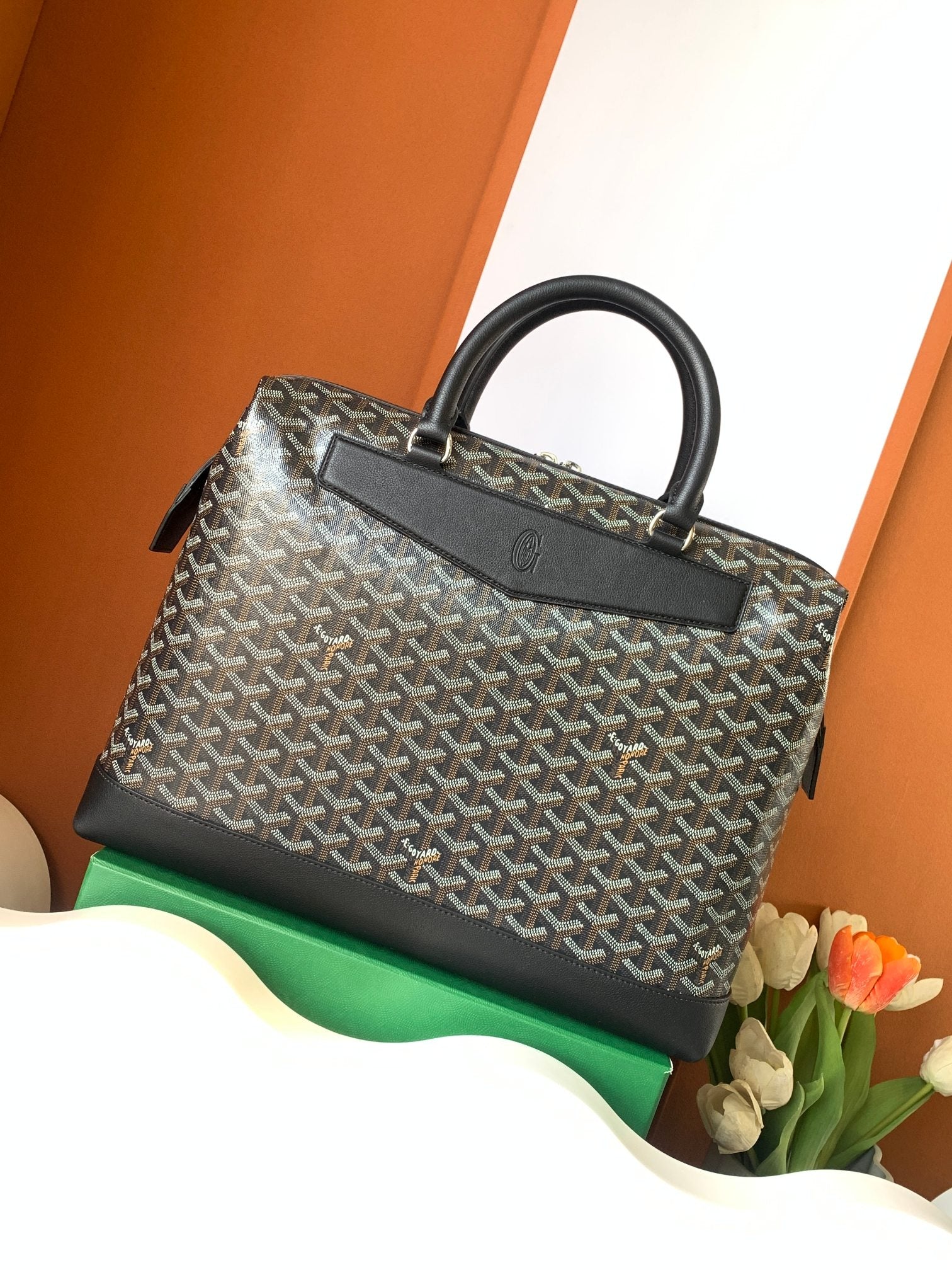 Goyard Cisalpin Document Case 39 Cm Black Goyardine Canvas And Calfskin