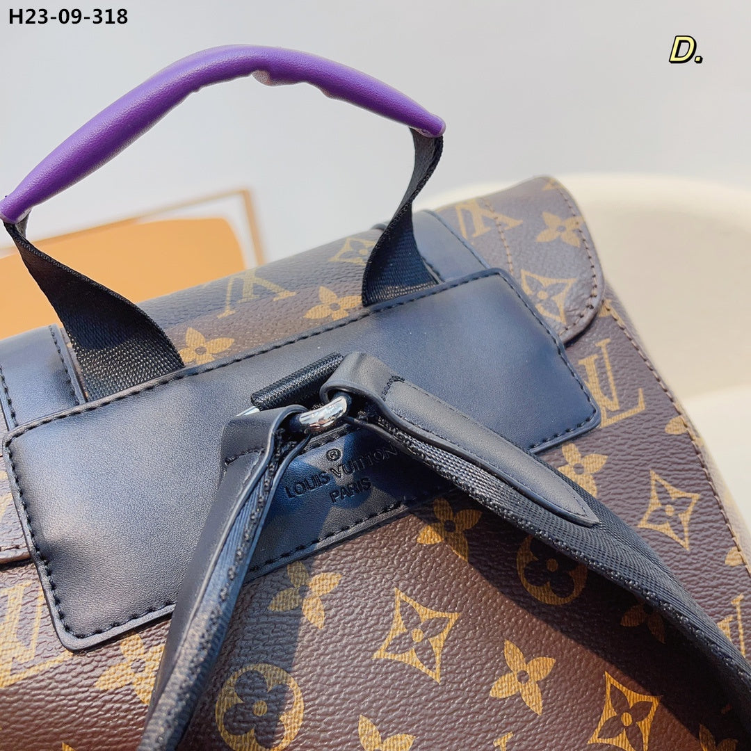 Louis Vuitton Christopher Backpack Monogram Macassar Canvas Brown And Purple 45Cm M46247