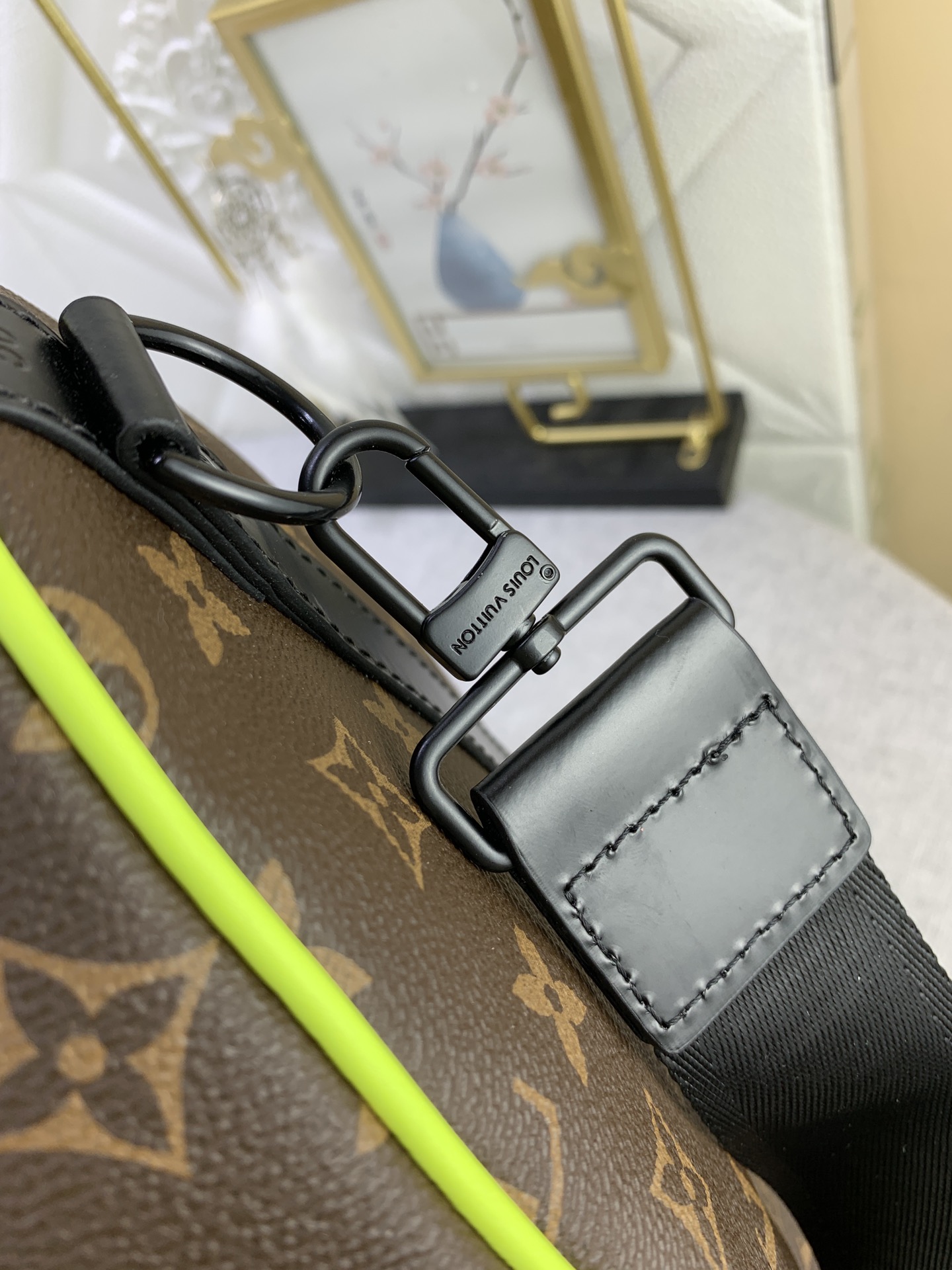 Louis Vuitton Keepall Bandouli Re 50 Brown And Chartreuse Macassar Canvas M45866