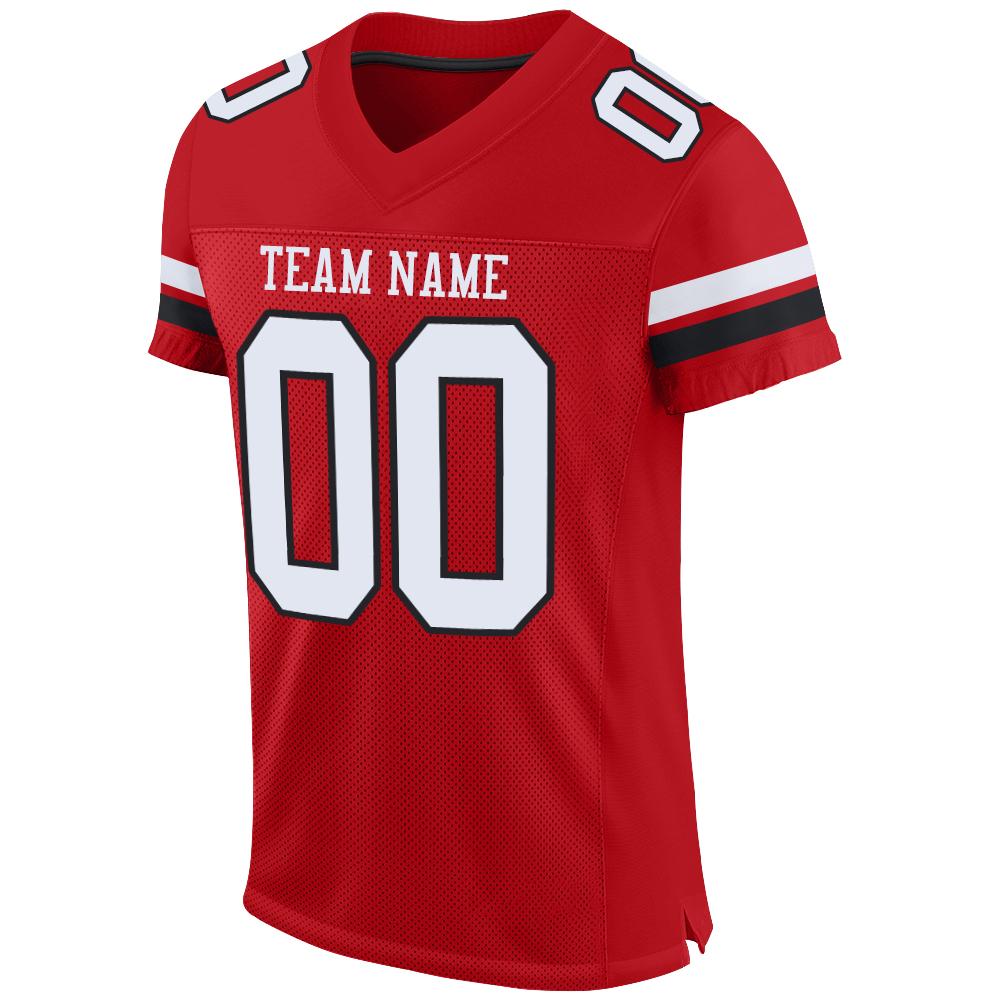 Custom Red White-Black Mesh  Football Jersey