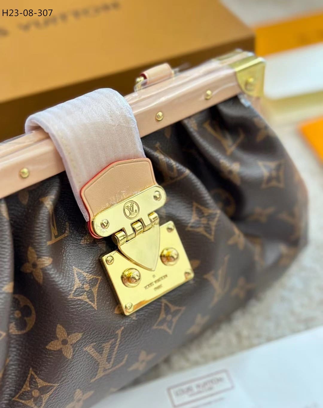 Louis Vuitton Monogram Clutch Bag Brown 28Cm M46544