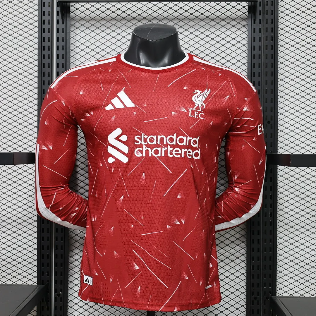 2026/27 Premier League Liverpool Team Home Football Jersey Player Version Long Sleeves - JerseyFun