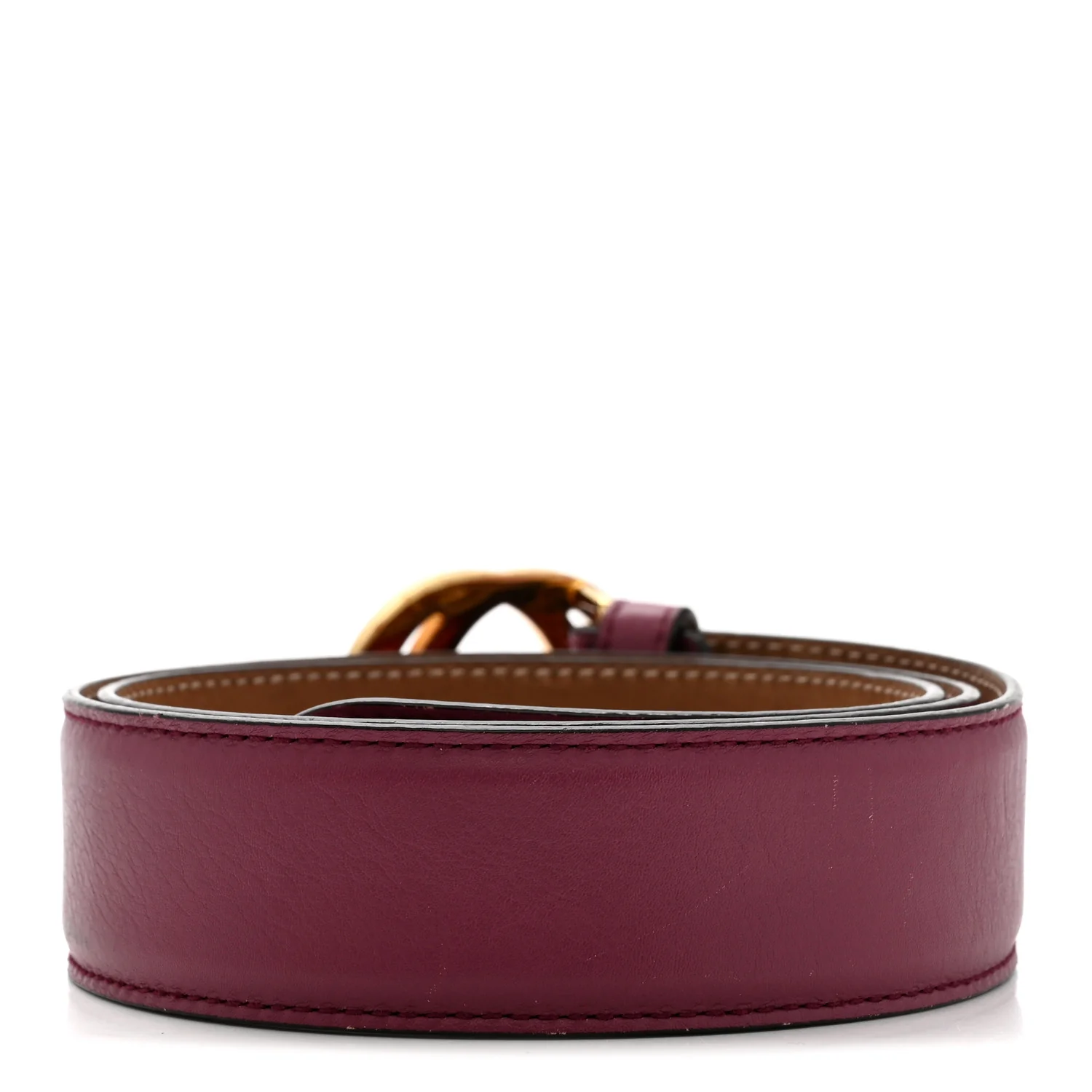 Moon Calfskin Interlocking G 37mm Belt 80 32 Glossy Pink