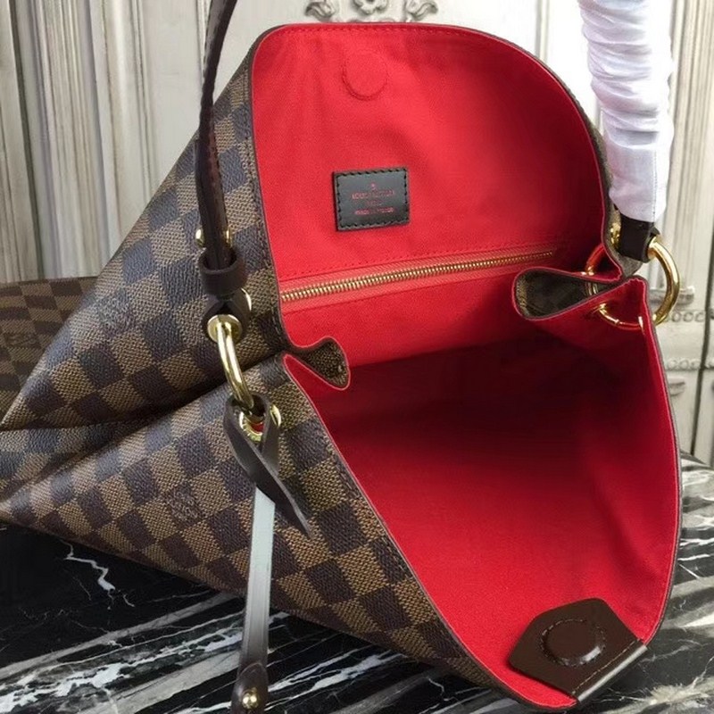 Louis Vuitton Graceful MM Damier Ebene Canvas Hobo Bag Brown 41cm N44045