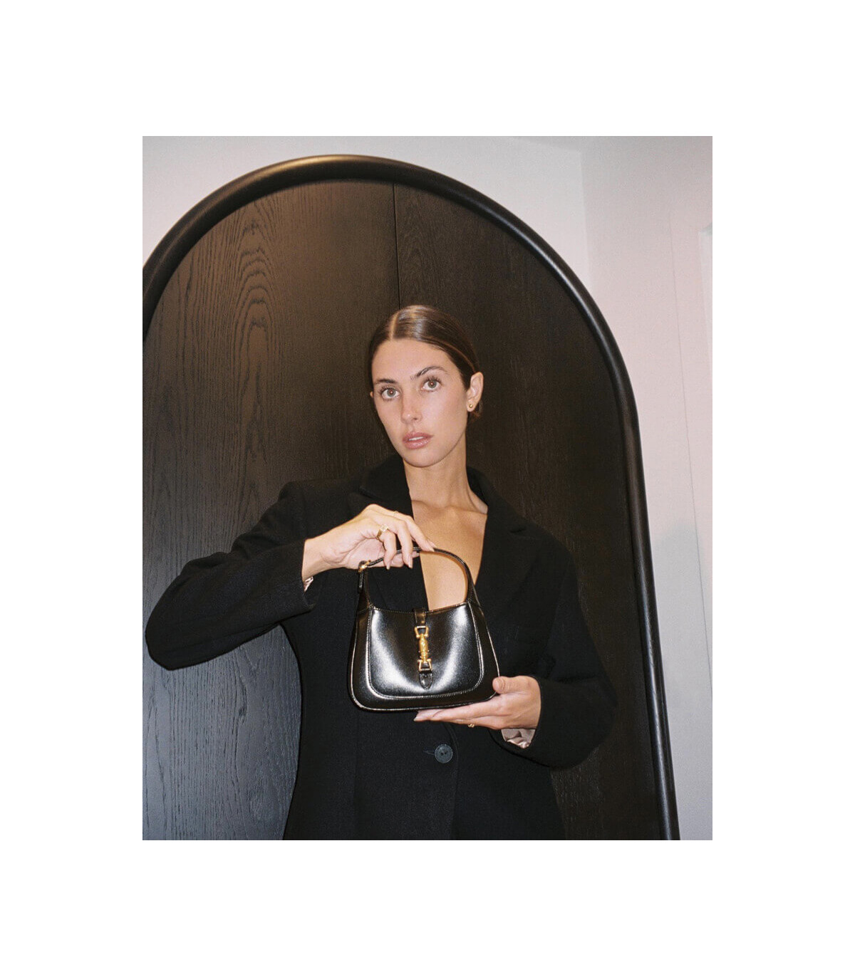 Gucci Jackie 1961 Mini Hobo Bag In Black Leather 19cm