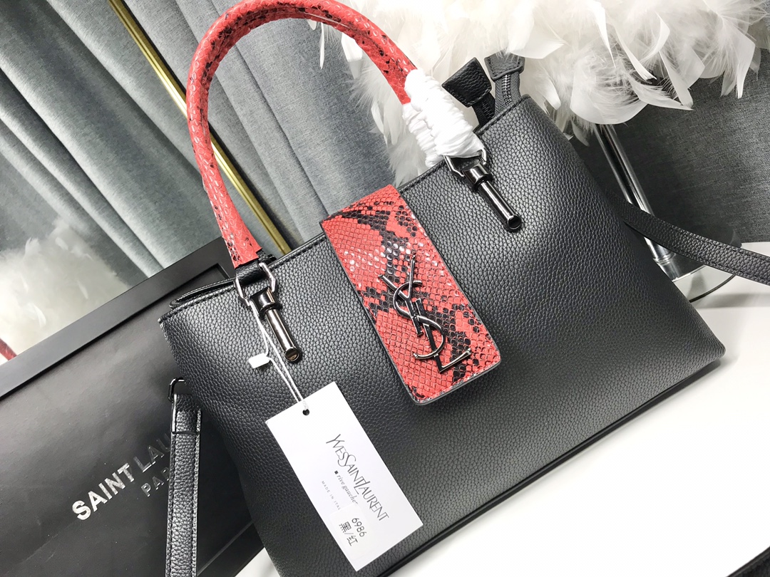 Saint Laurent Large Tote Bag Two Componentes Grandes Black