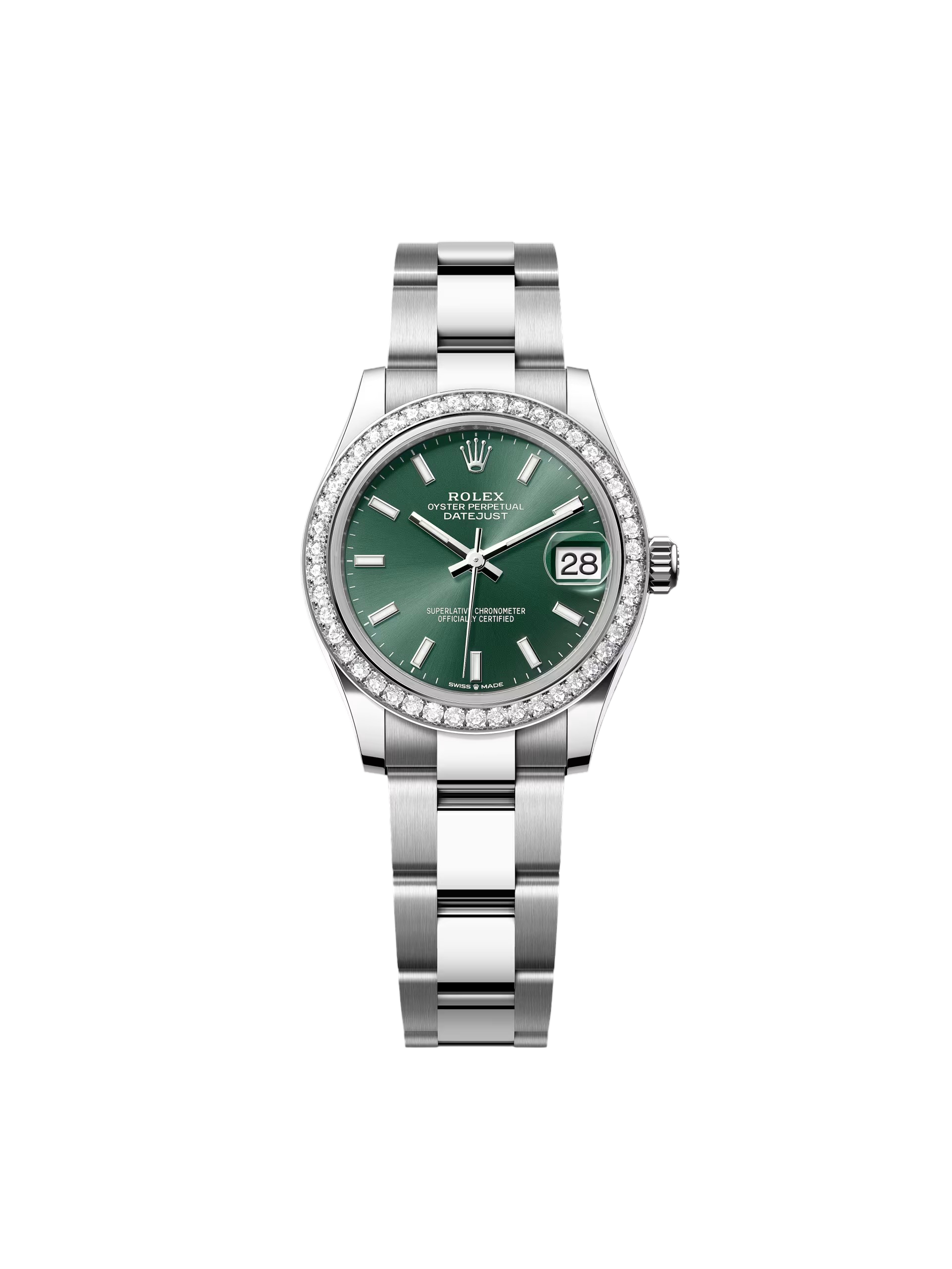 Rolex Datejust m278384RBR-0021/0022 Mint Green 31mm Dial Oyster Watch