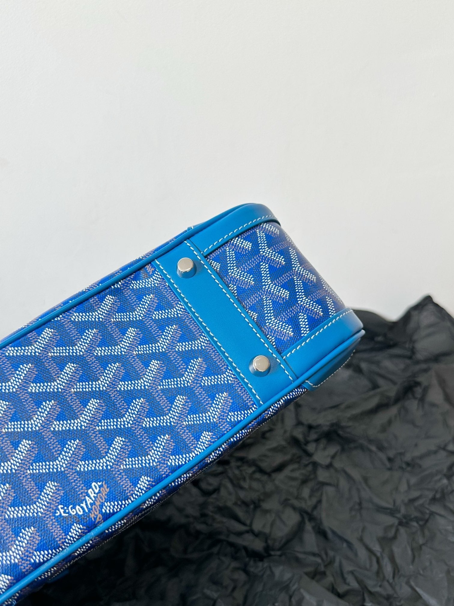 Goyard Goya Bowling Ball Medium Blue Canvas 35cm
