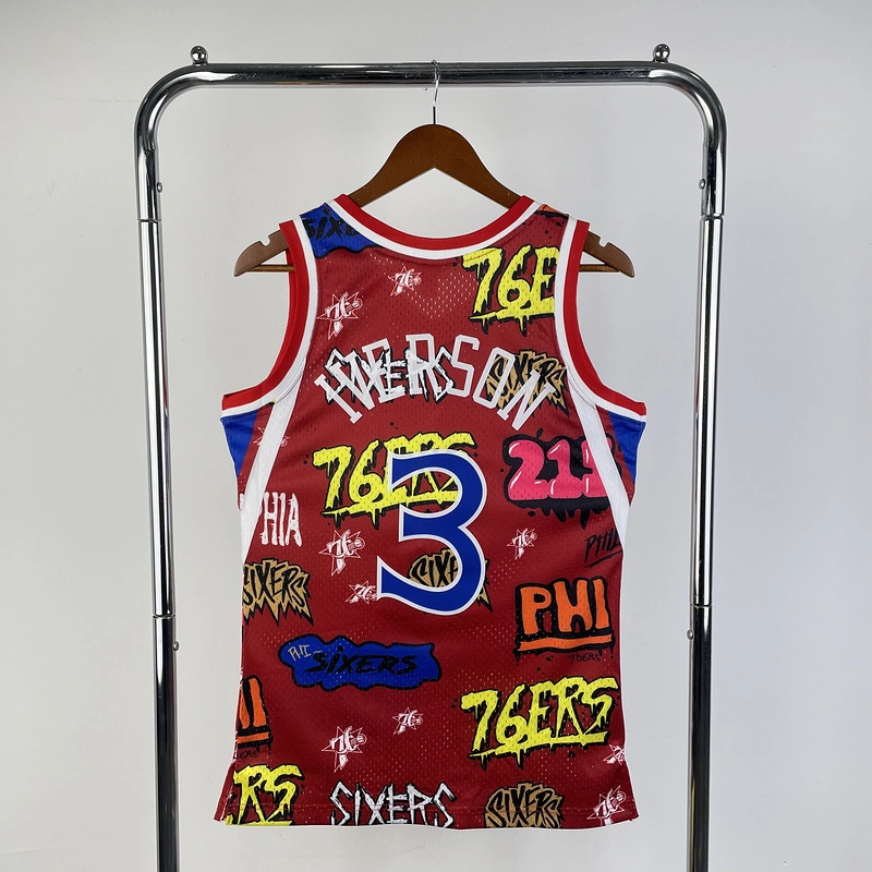 1996-97 NBA Philadelphia 76ers 3 IVERSON Basketball Jersey