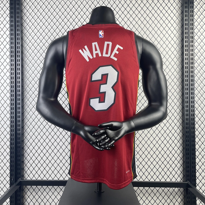 2023 NBA Miami Heat 3 WADE Basketball Jersey
