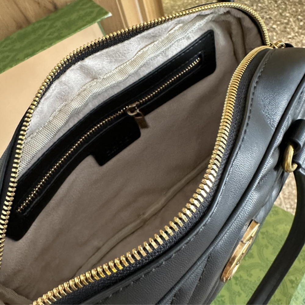 Gucci Marmont Small Top Handle Bag Black 25Cm 795199 Aabzb 1000