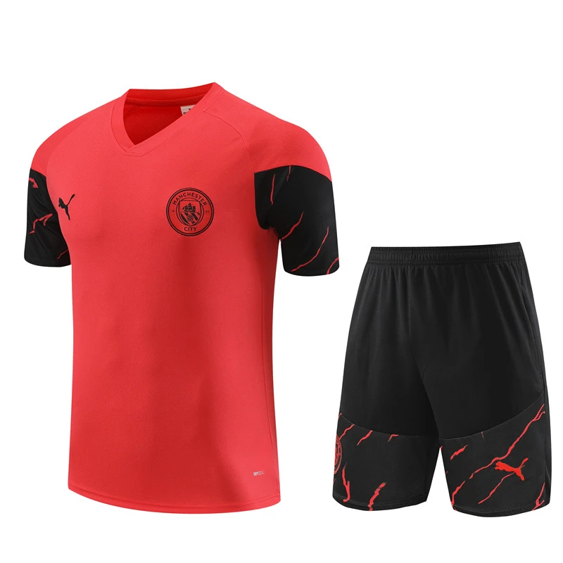 23-24 Short Sleeve Training Wear Manchester City Orange Red
