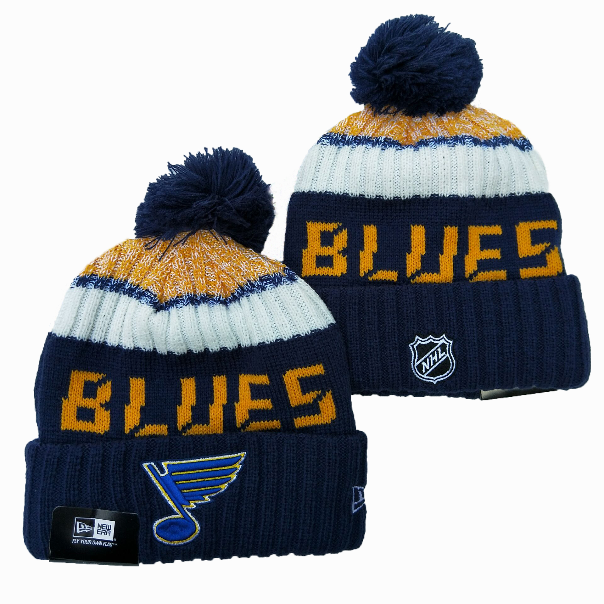 Men's Yellow St. Louis Blues Knit Cuffed Hat with Pom