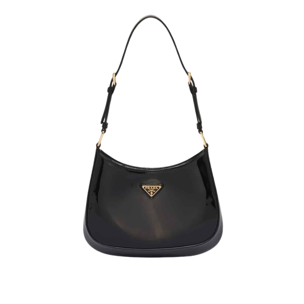 Prada Cleo Patent Leather Bag Black 27Cm