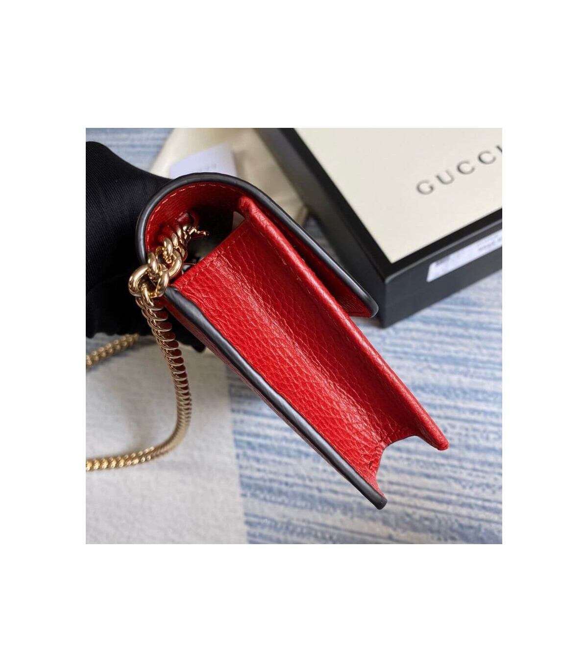 Gucci GG Interlocking Wallet On Chain Red