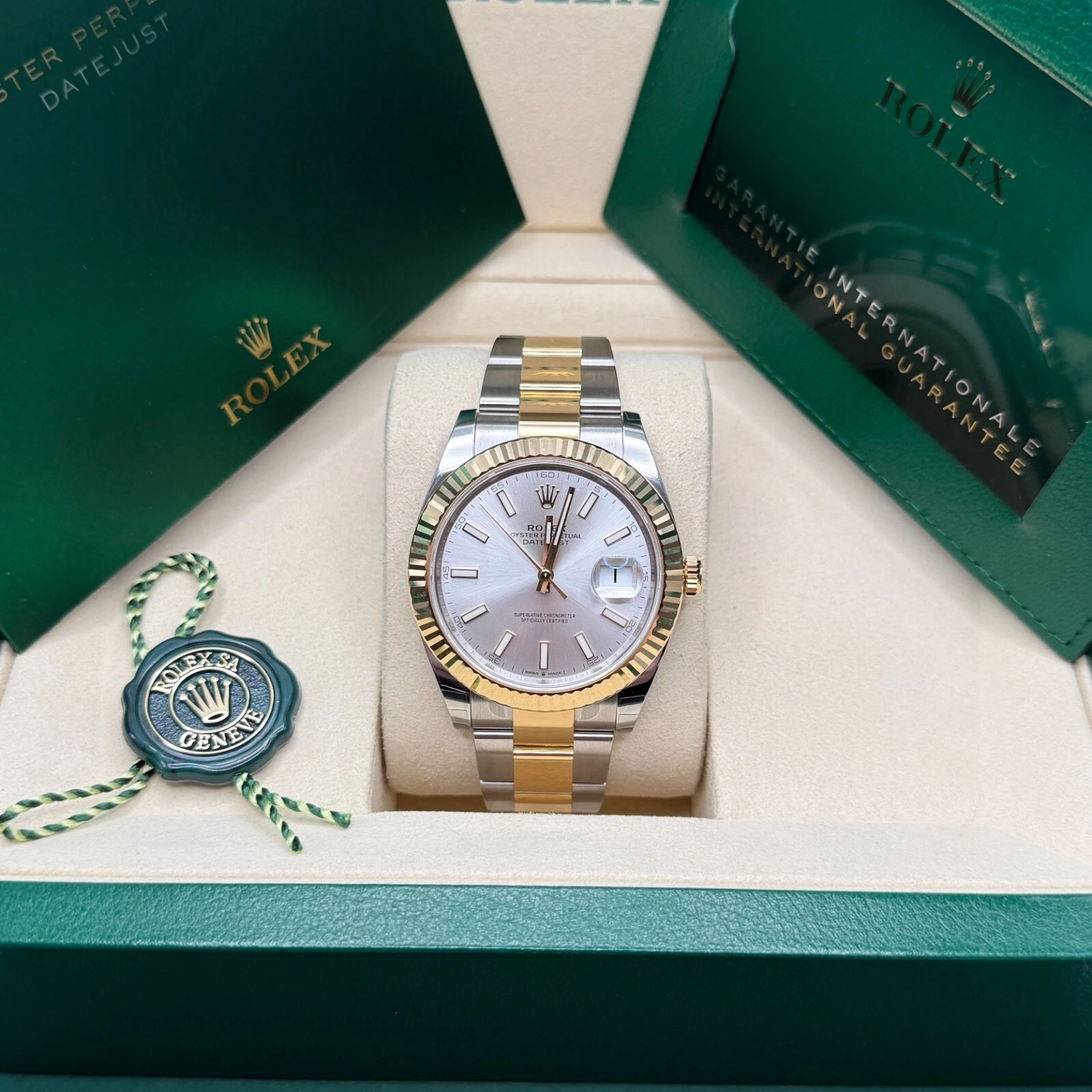 【Super Clone】RLX  Datejust 41mm 126333 Silver Index Oyster Steel and Yellow Gold Mens Watch