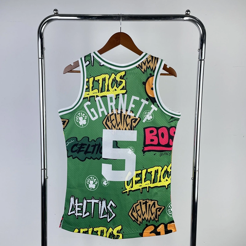 1985-86 NBA Boston Celtics 5 GARNETT Basketball Jersey