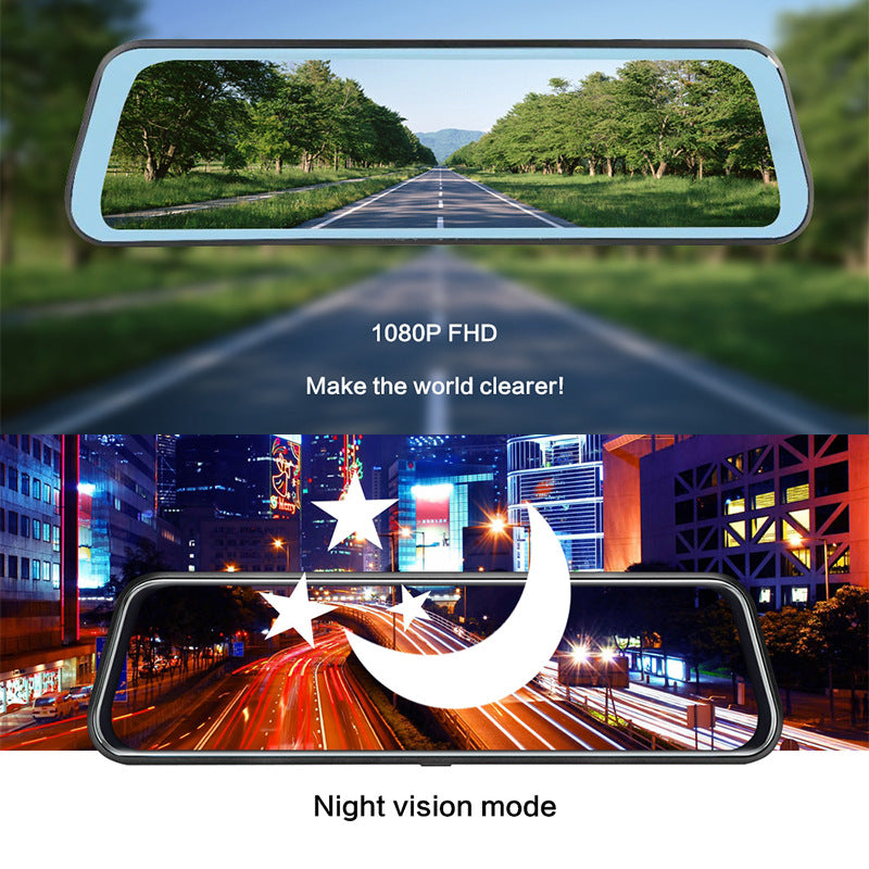 front and rear dual recording rear view mirror dash cam