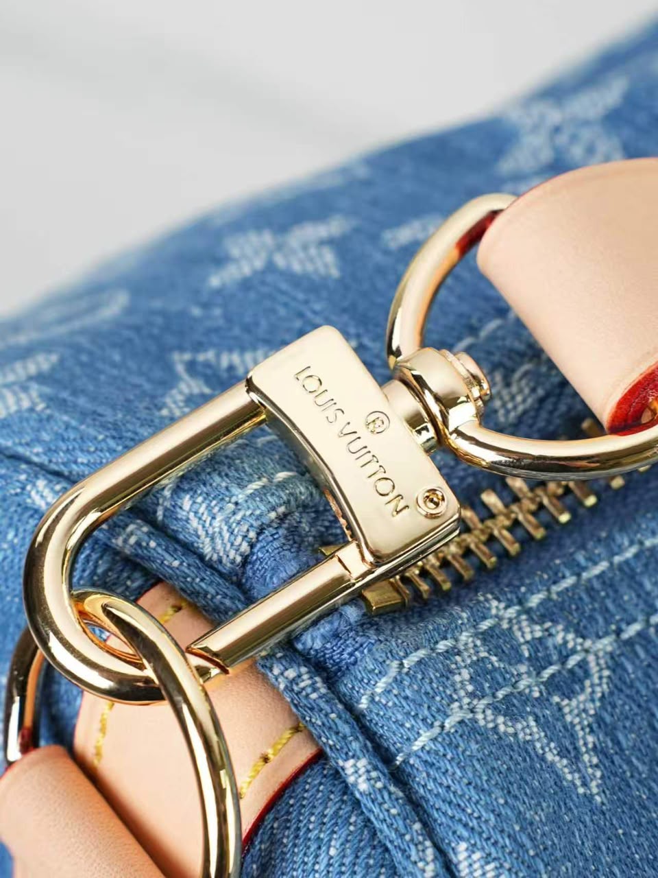 Louis Vuitton Keepall 45 Bag Blue Denim Fabric M27943