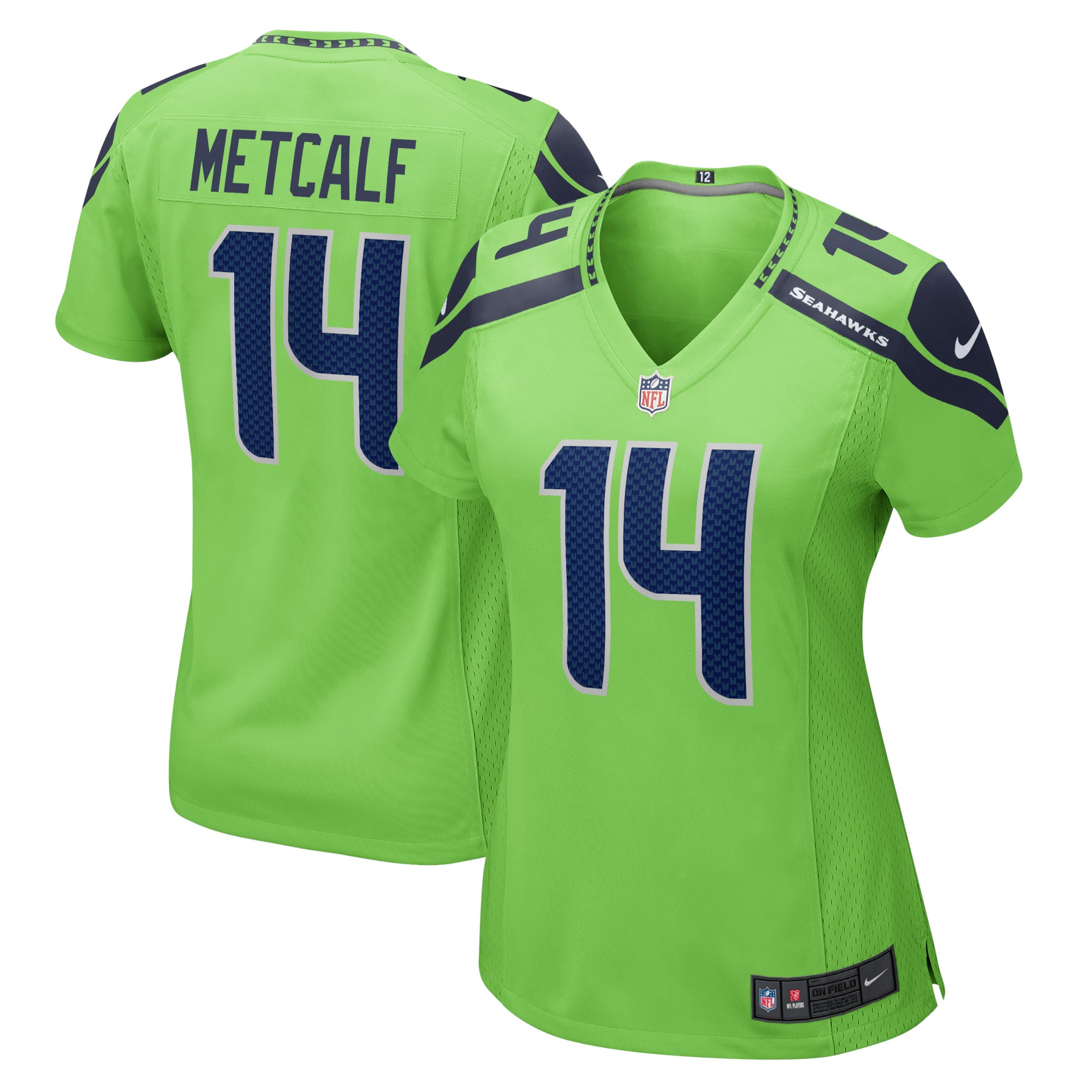 DK Metcalf Seattle Seahawks Nike Women's  Game Jersey - Neon Green