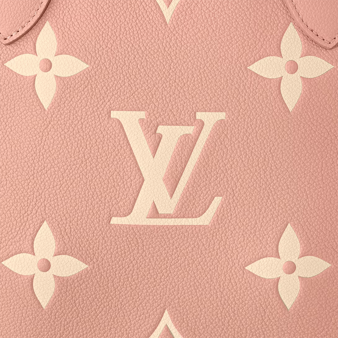 Louis Vuitton Neverfull MM Tote Bag Monogram Empreinte Trianon Pink / Cream 31cm M46329