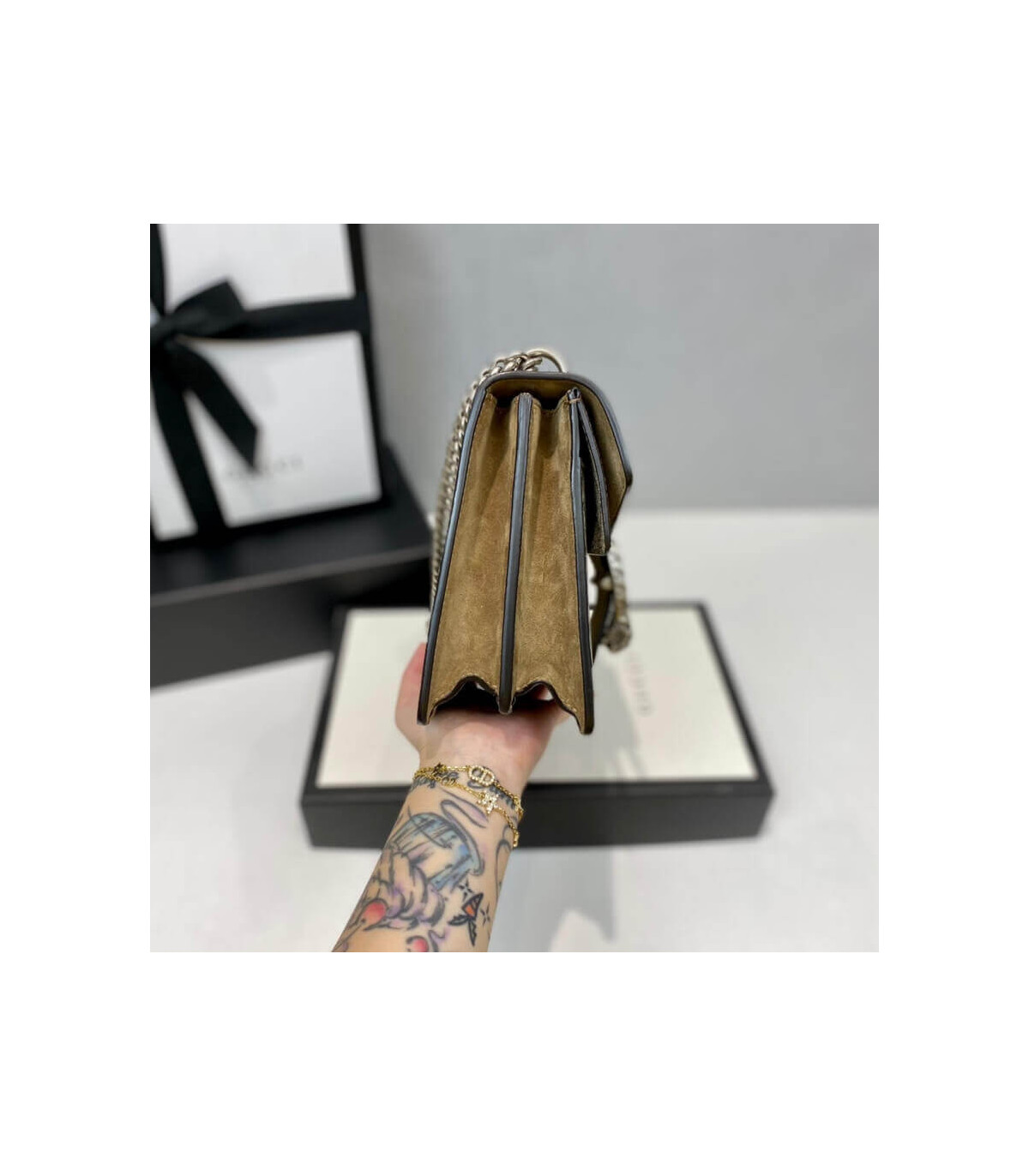 Gucci Dionysus Small GG Shoulder Bag Apricot
