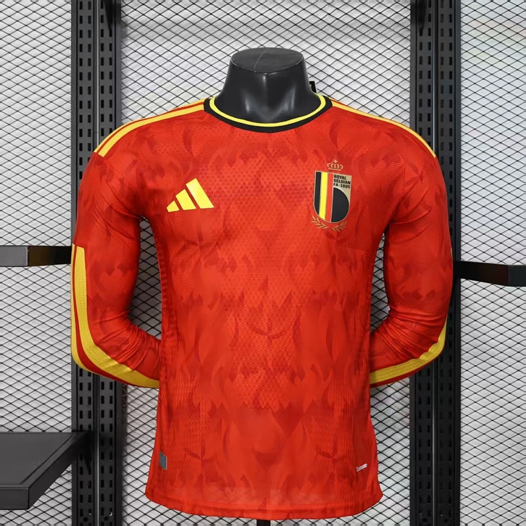 World Cup 2026 Belgium Team Home Long Sleeves Football Jersey Player Version