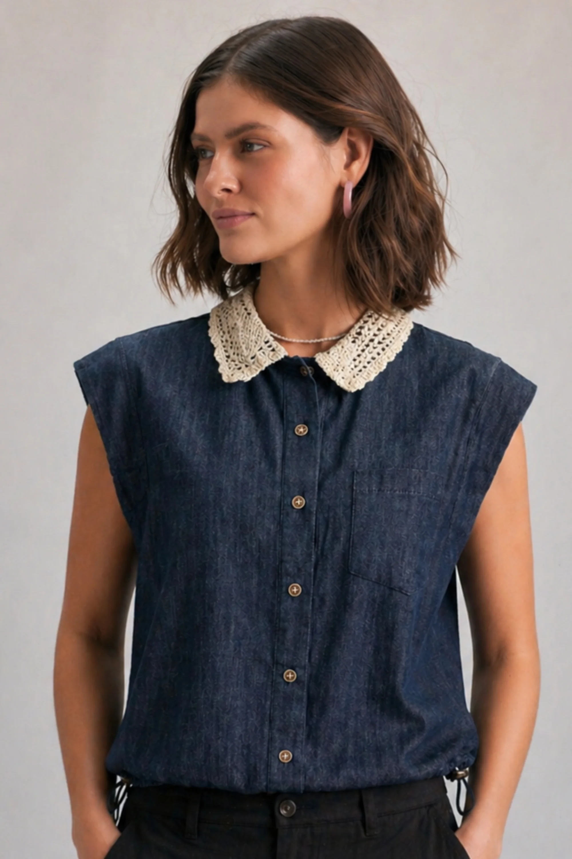 Denim Crochet Shirt