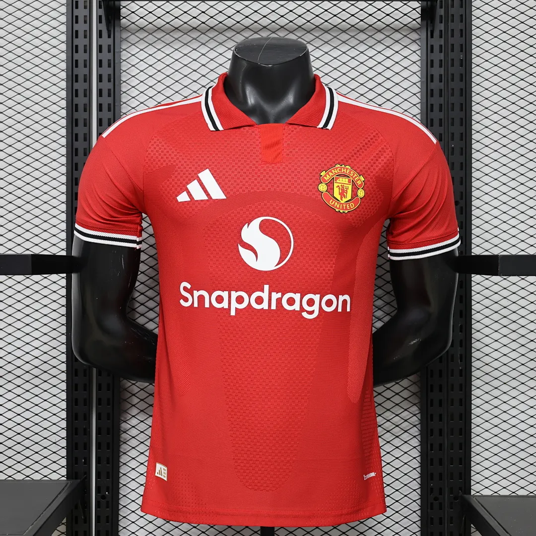 2026/27 Premier League Manchester United Team Home Football Jersey Player Version - JerseyFun
