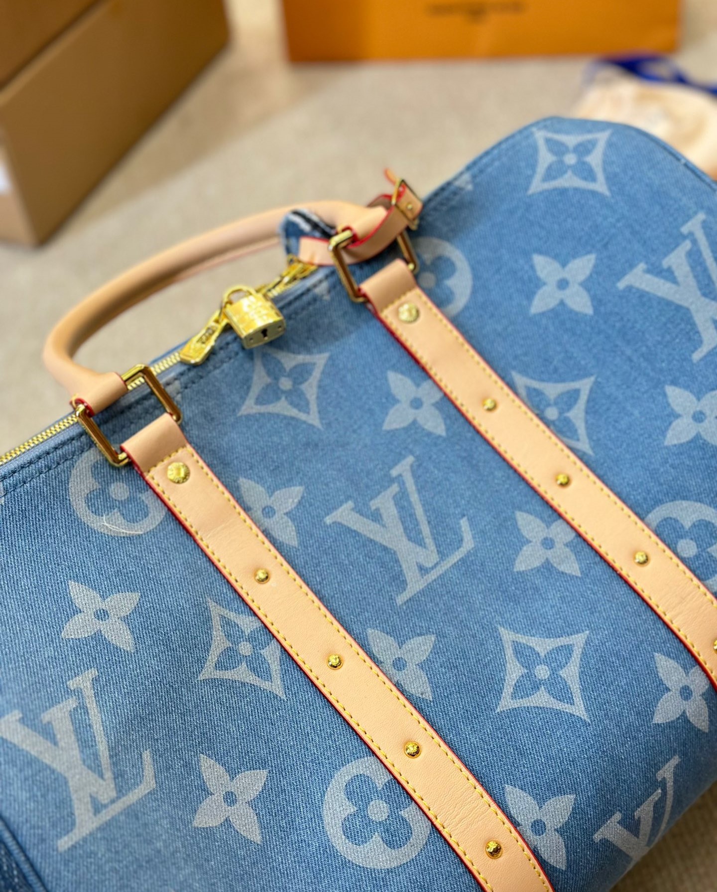 Louis Vuitton Keepall Bandouli Re Denim Blue 40Cm M24315