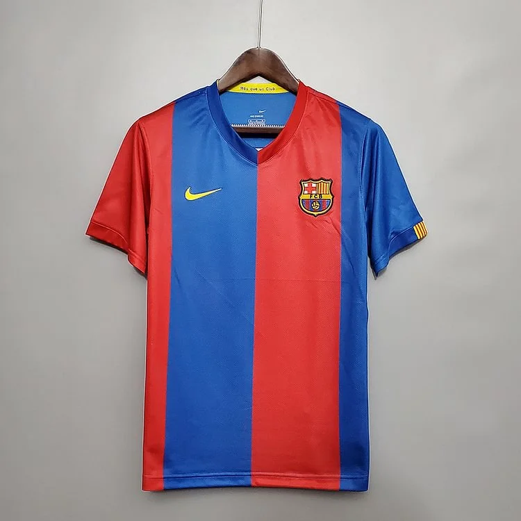Retro FC Barcelona 2006-07 home XAVI MESSI RONALDINHO DECO ETO'O Football jersey retro