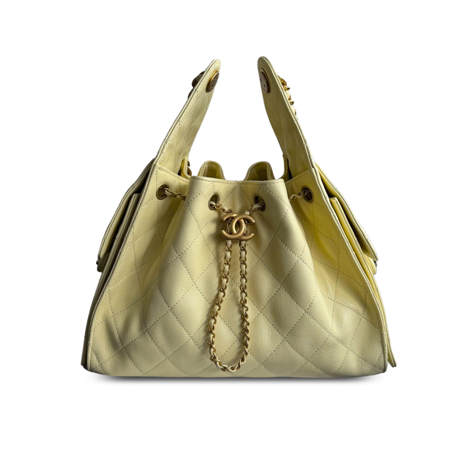Chanel Spring-Summer 2025 Handbag Grained Calfskin & Gold-Tone Metal Yellow 30Cm/ 11.8In