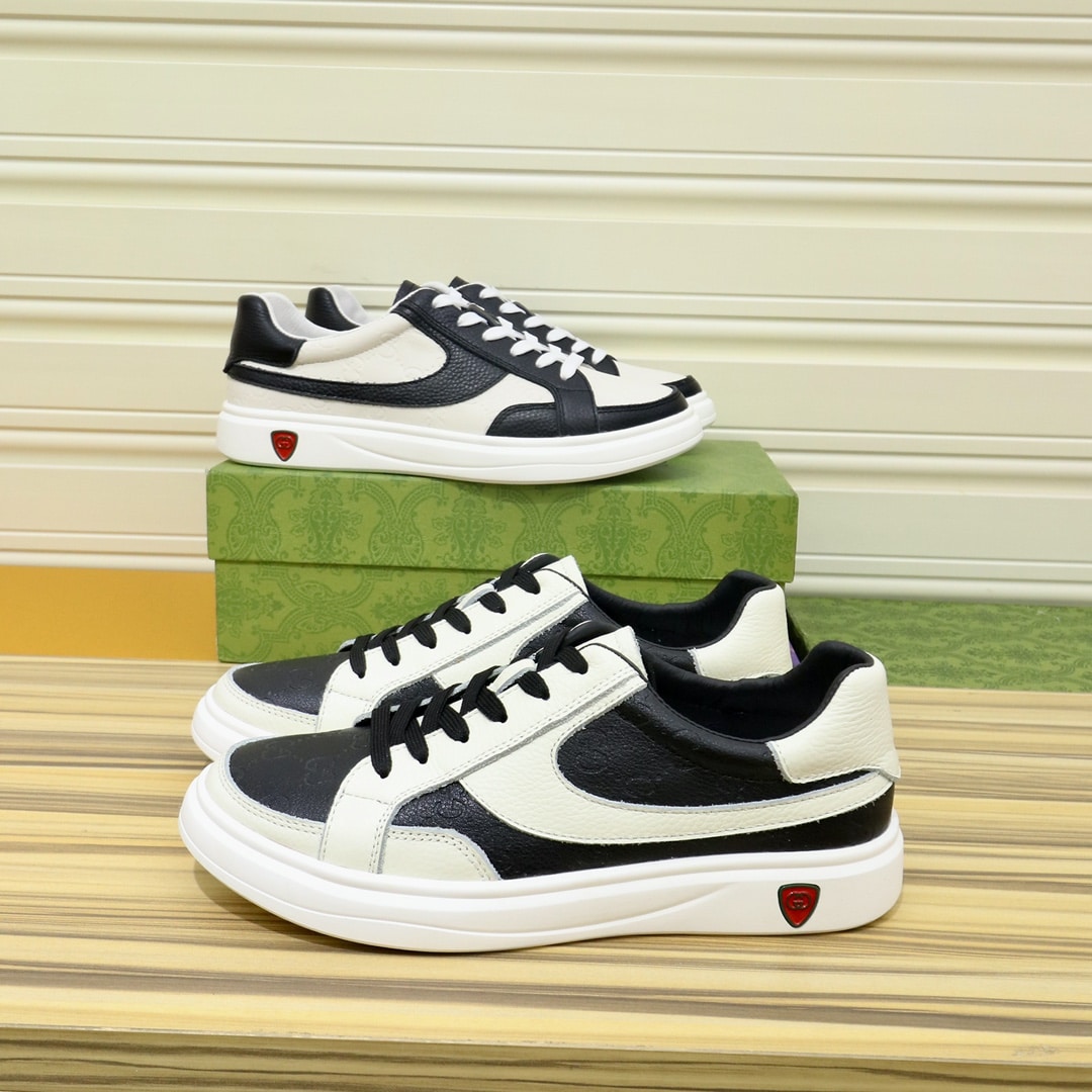Gucci Gg Men’S Sneakers Leather Black And White