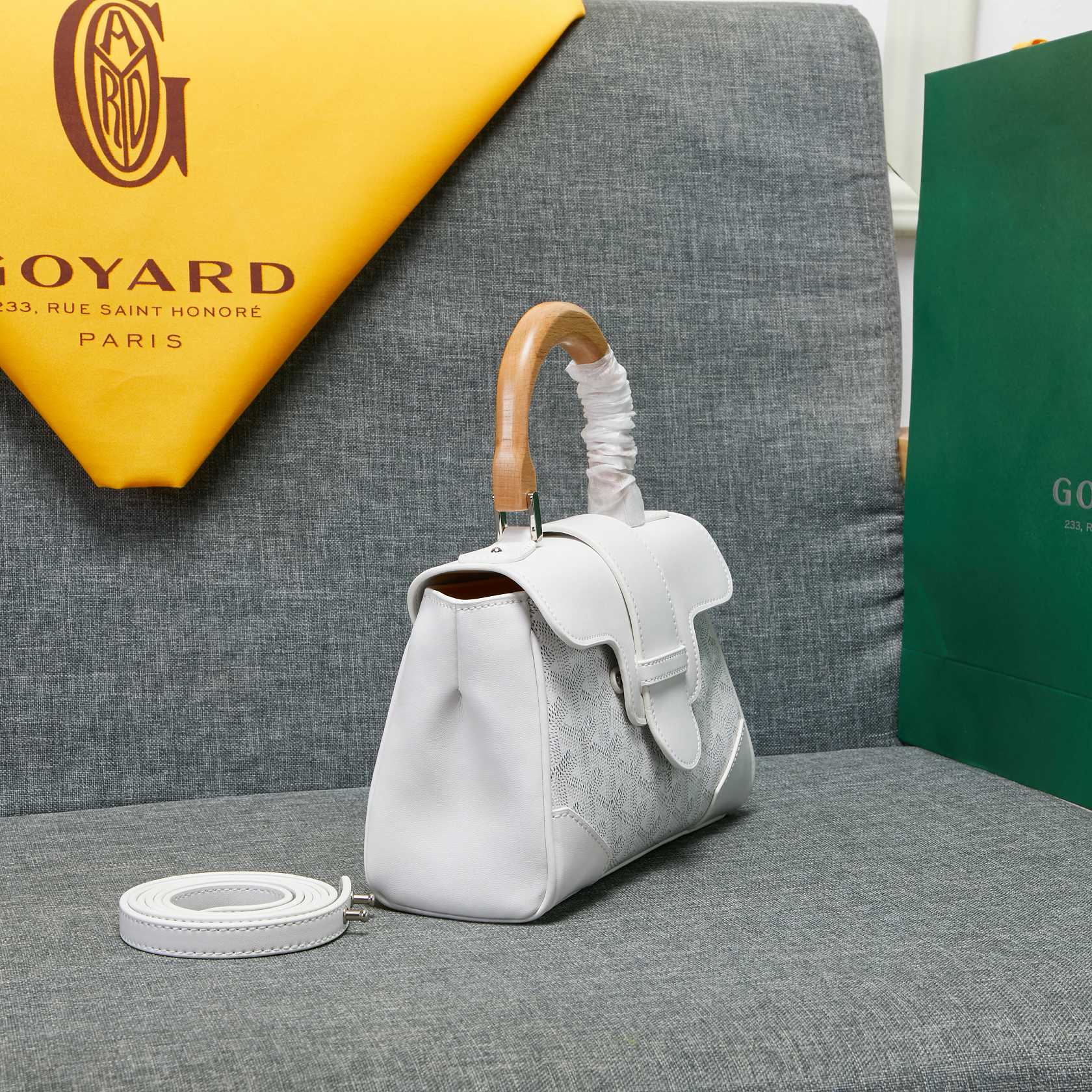 Goyard Saigon Souple Mini Bag White Canvas 20cm