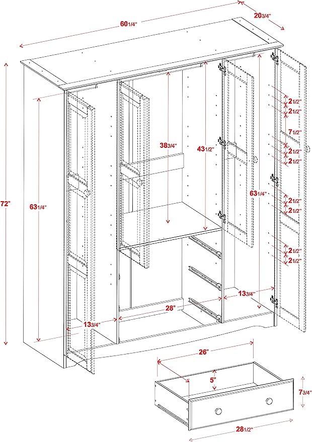 Sonoma 100% Solid Wood Family Wardrobe