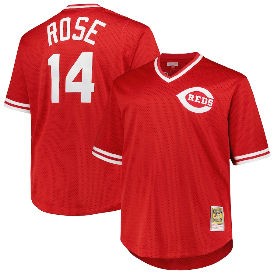 Pete Rose Cincinnati Reds Mitchell&Ness 1984 Cooperstown Collection Mesh Pullover Jersey Red