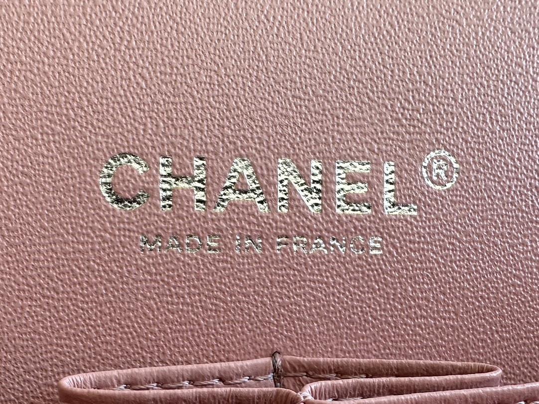 Chanel Classic Double Flap Bag Caviar Silver Hardware Light Pink 25Cm/10in