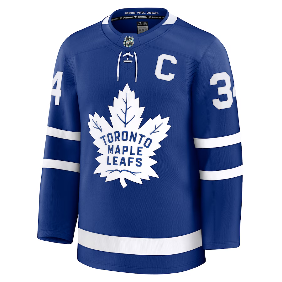 Men's Toronto Maple Leafs Auston Matthews Fanatics Blue Captain Patch Home Breakaway Player Jersey