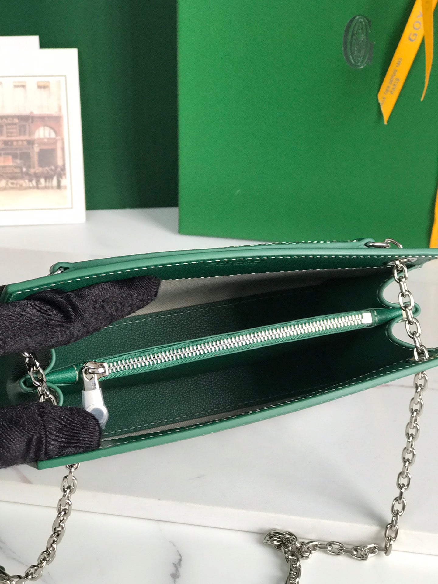 Goyard Rouette Structuré Mini Bag 21 Cm Green Goyardine Canvas And Calfskin