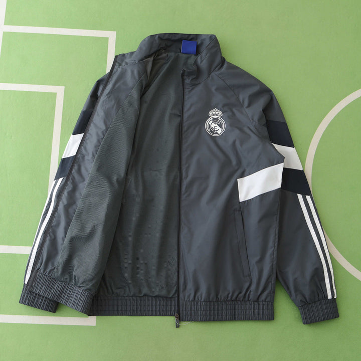2024/2025 Real Madrid Black Windbreaker Soccer Jersey 1:1 Thai Quality