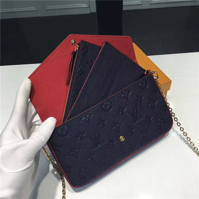 Louis Vuitton F Licie Pochette Navy Blue 21cm/8.3in