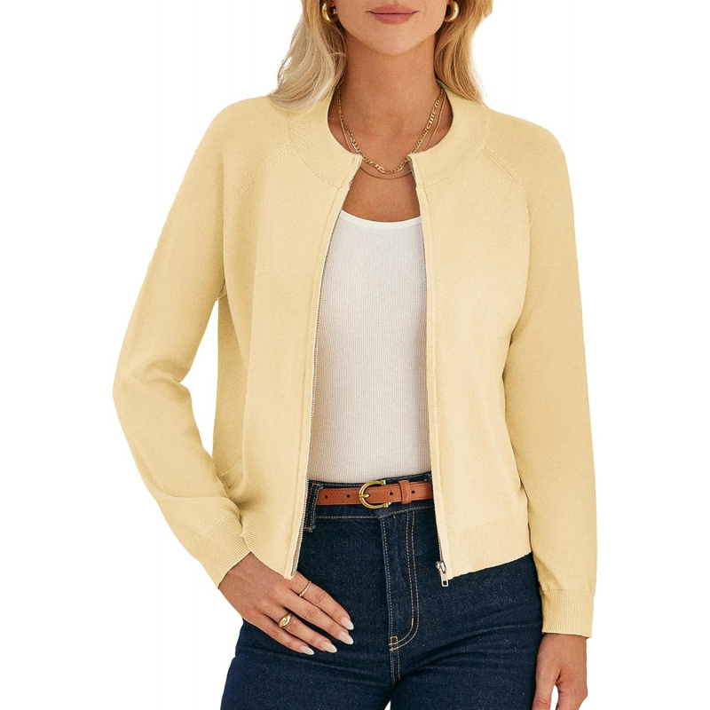 Women's Long Sleeve Zip Up Cardigan Sweaters