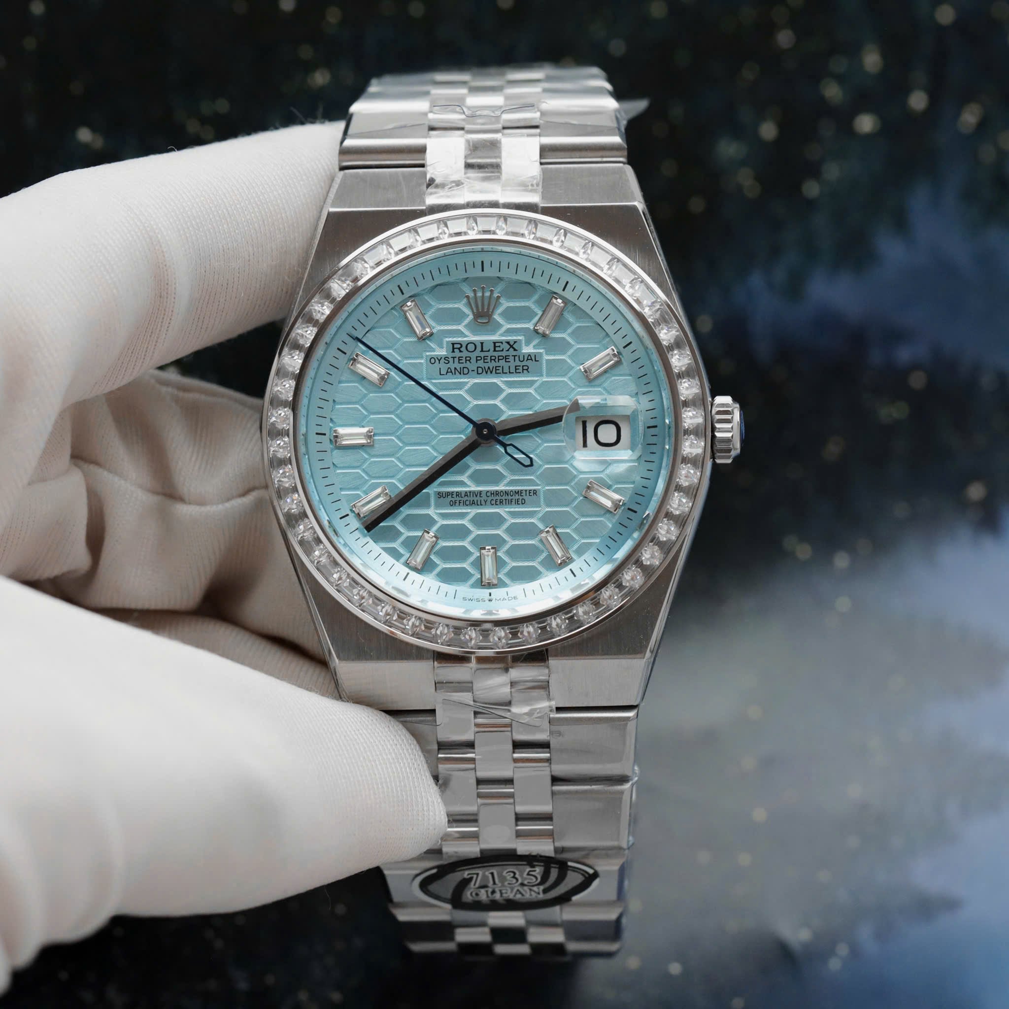 [Superclone] Rolex Land-Dweller 36mm Blue Dial Diamond Bezel Jubilee 127286TBR