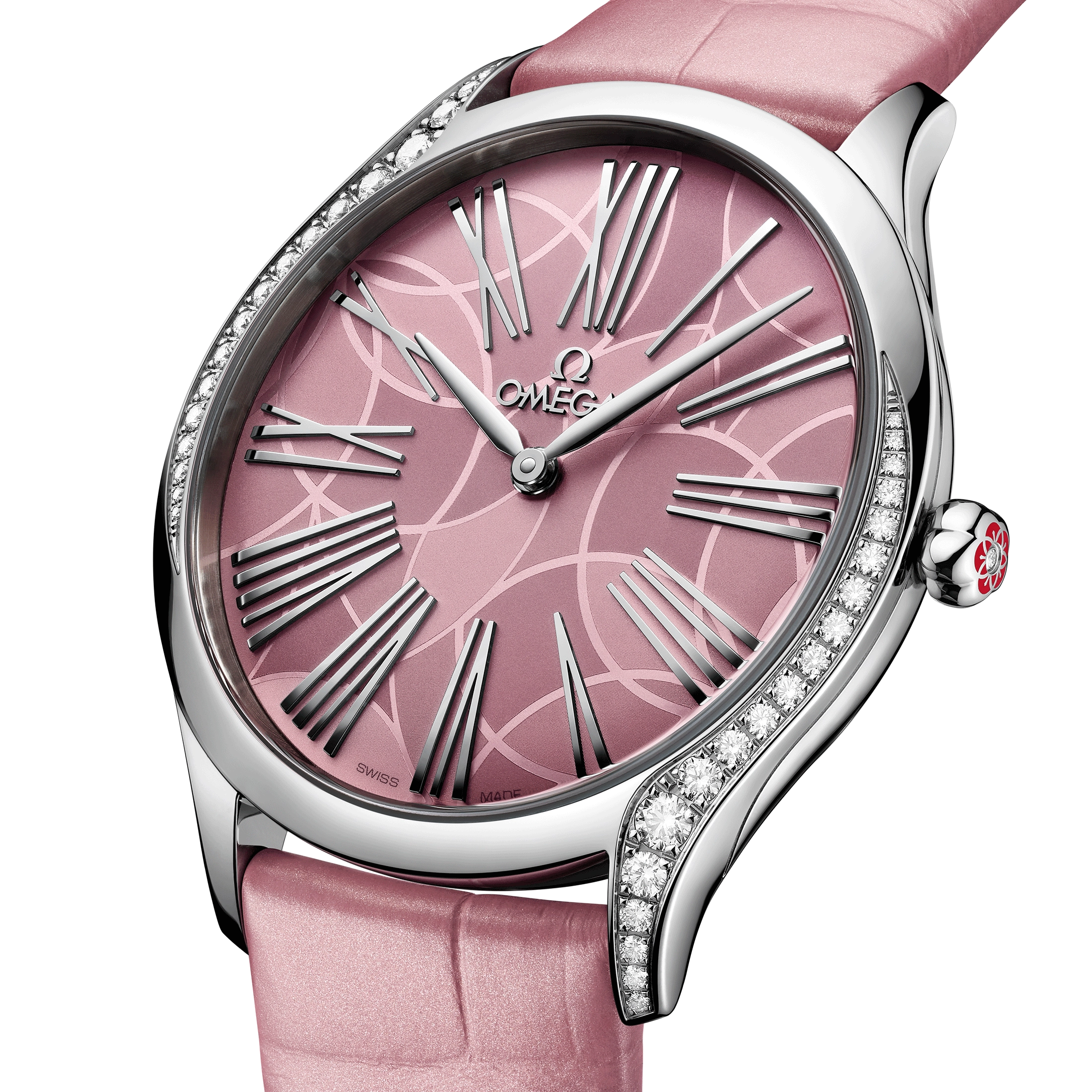 Omega De Ville Trésor quartz pink dial pink leather strap 36mm 428.18.36.60.10.001