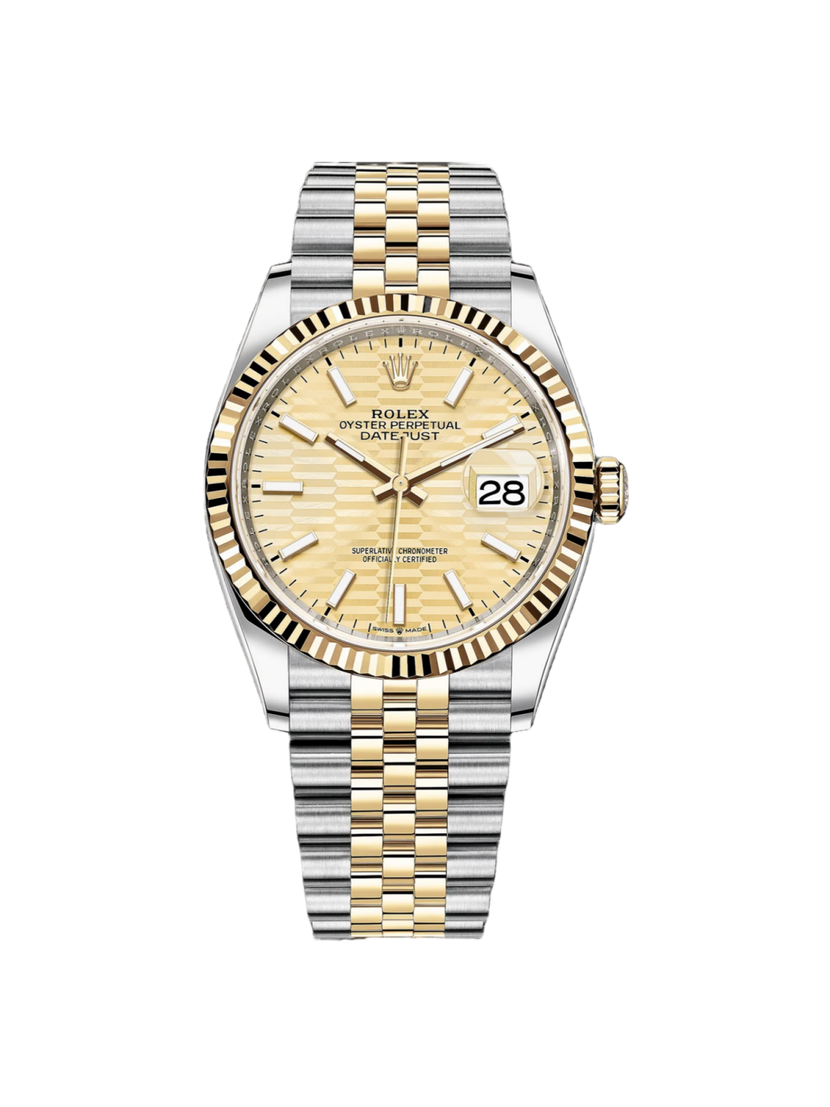 Rolex  Datejust 36mm 126233 Golden Fluted Motif 36mm Dial Oyster Bracelet